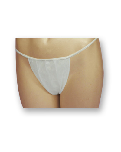 Tanga Lady PP Tejido sin tejer Blanco. Pack-100