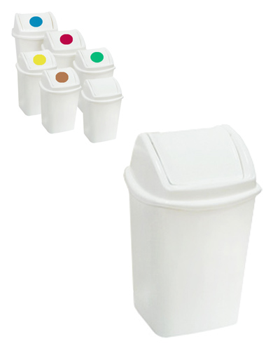 Cubo Papelera Libra 9 litros c/ Tapa Basculante. Blanco